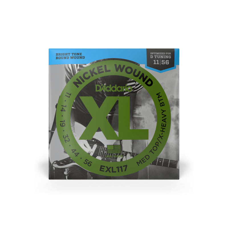 Набір струн D'ADDARIO EXL117 XL NICKEL WOUND MEDIUM TOP / EXTRA HEAVY BOTTOM (11-56)